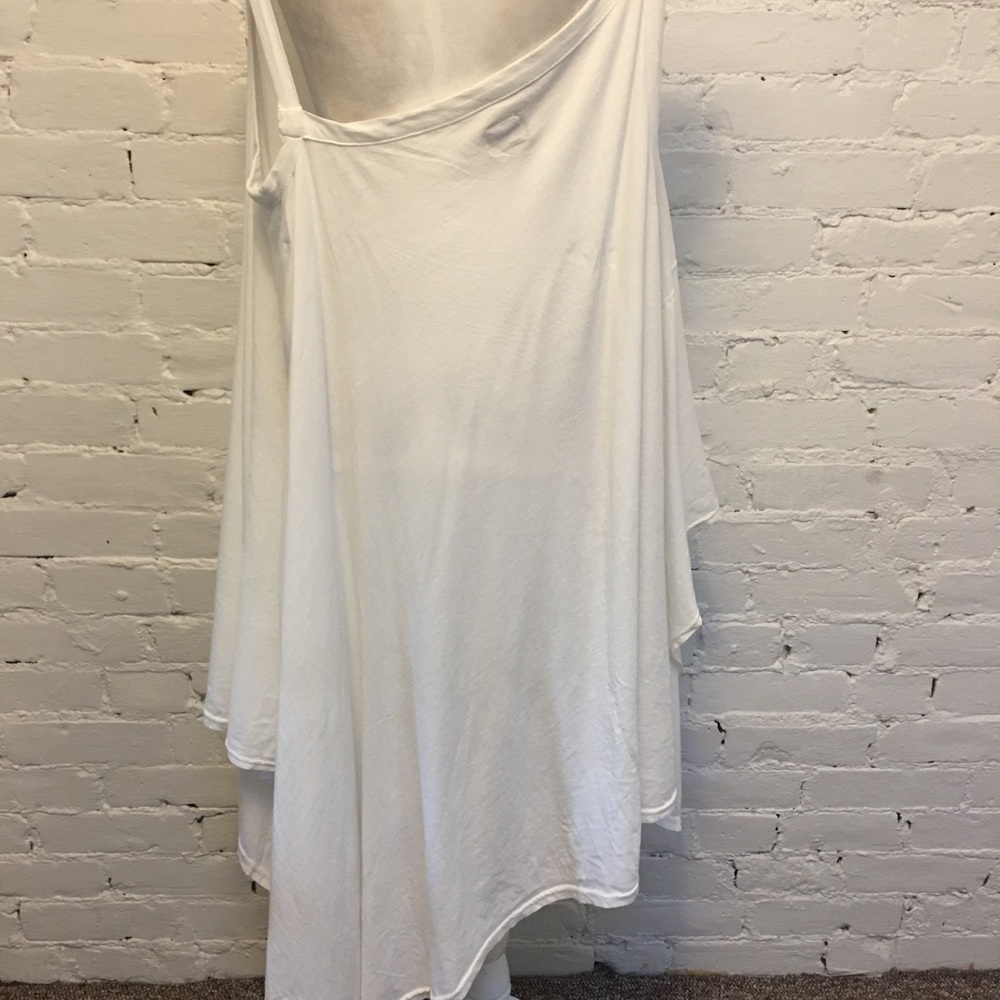 Free est Free People asymmetric hanky hem dress white jersey large - Picture 5 of 8